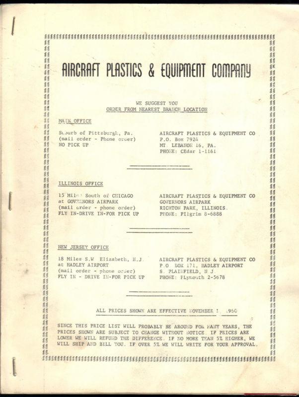 1950 aircraft re-covering sales samples marketing aviation manual