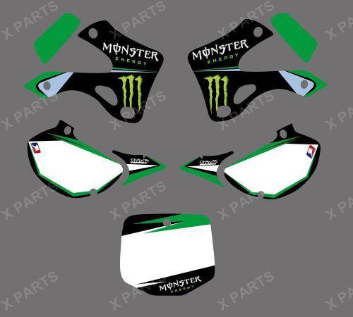 Team graphics & backgrounds decals for kawasaki kx125 kx250 1999 2000 2001 2002