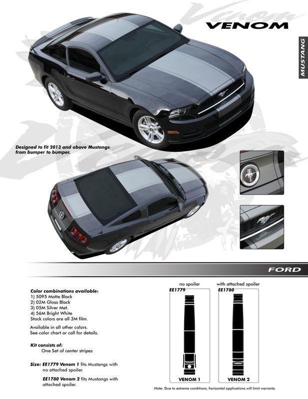 Ford mustang / 3m vinyl graphics decals rally stripes emblems trim kit 2013-2014