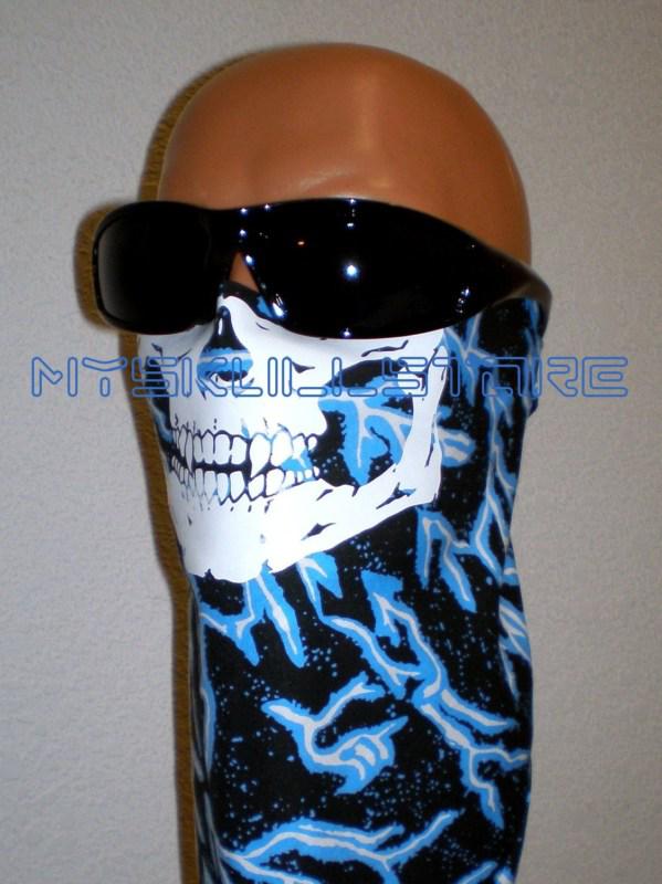 Skull half face mask velcro close lightening bolts costume lady ga ga s m l xl