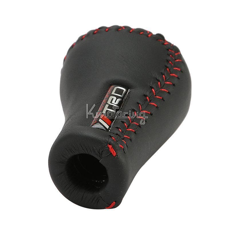 Jdm trd gear shift knob leather 5 speed manual shifter for toyota lexus scion 