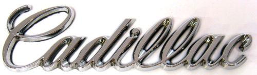 Super clean 85-93 cadillac sedan deville chrome rear trunk script emblem
