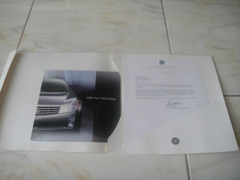 Cadillac evoq (xlr) concept car brochure - mail order only - rare - xlr v