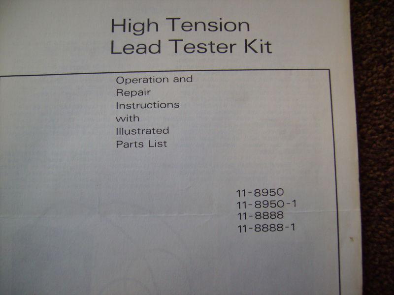 Buy Bendix High Tension Lead Tester Operation & Repair Instructions