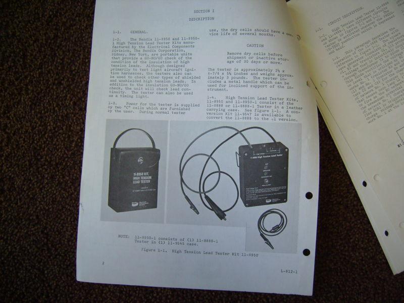 Buy Bendix High Tension Lead Tester Operation & Repair Instructions