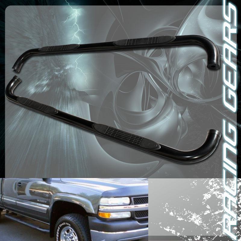 98-08 chevy silverado gmc sierra extended cab black run board sidestep nerf bar