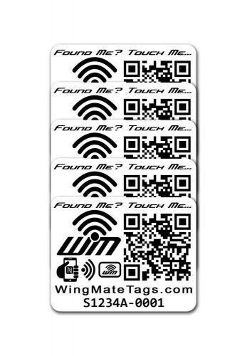 Wingmate smart nfc/qr stickers (5 pack) - black &amp; white by pilot expressions