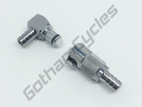 Snowmobile 3/8" 90 degree gas fuel in-line hose metal quick release coupling