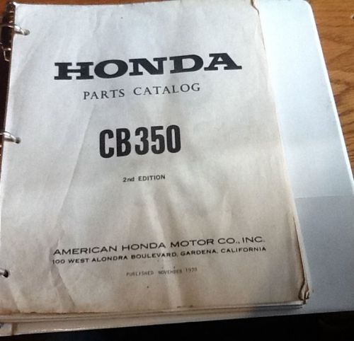 Cb350 honda motorcycle parts catalog 1970