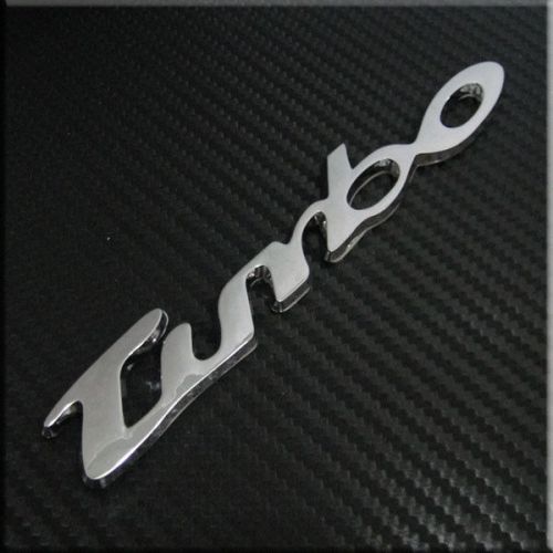 Car trunk chrome badge emblem sticker turbo supercharge silver