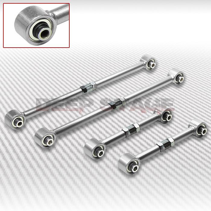4 pc rear lateral link+trailing control arm 84-87 toyota corolla ae86 gts silver