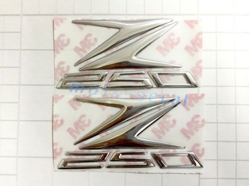 Z250 raised 3d chrome silver decal emblem fairing sticker z250 2012-2014 bling