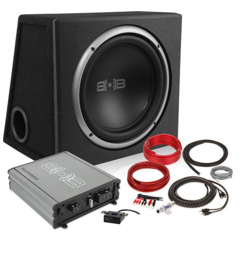 Belva bpkg110v2 500w complete bass package w/ 10&#034; sub in ported box w/ amp &amp; kit