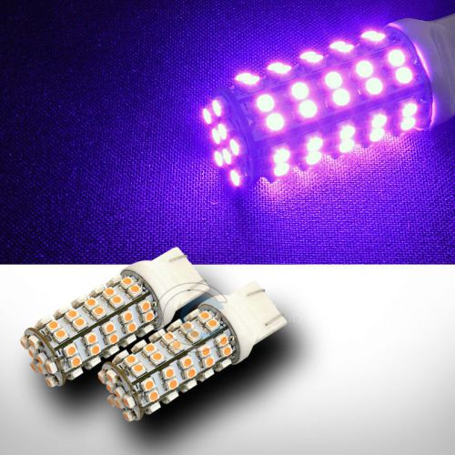 2x pink t20 7443 68 count 3528 smd led rear hazard tail light lamps bulbs 12v cc