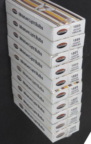 Lot of 10 boxes of 10 light bulbs #1889 sonoco brand 100 bulbs - factory wrapped