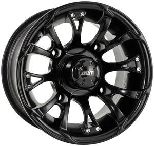 Douglas wheel nitro 12x7 2+5 offset 4/156 bolt black atv universal