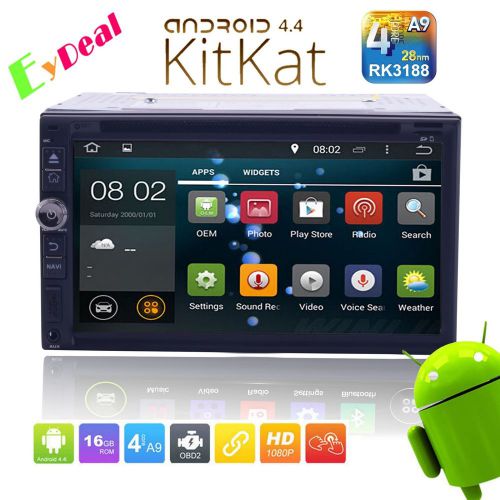 Universal 2din 6.95" quad-core pure android 4.4 os car stereo gps nav dvd radio