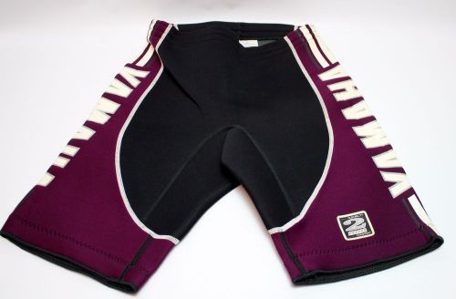Vintage yamaha womens wetsuit jet ski waverunner shorts size l black purple