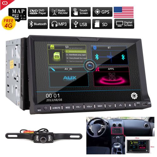 7" hd in dash double 2 din car gps stereo dvd player bluetooth radio usb +camera