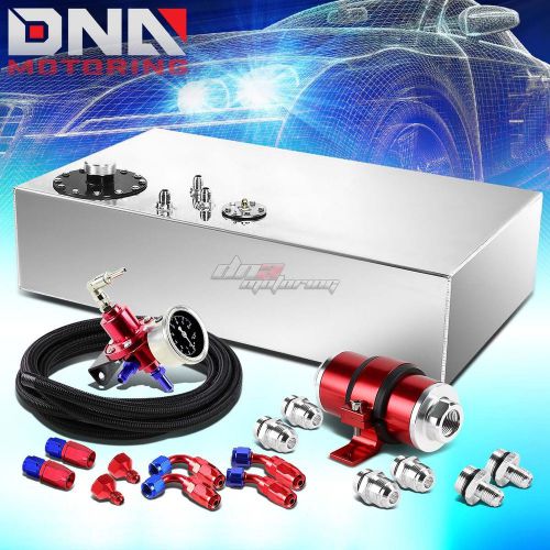 17 gallon top-feed fuel oil tank+line kit+pressure regulator+inline filter red