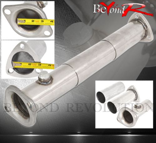 2.5&#034; adjustable high flow resonator test pipe jdm for honda civic crx 88-91 ef