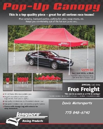 Pop up canopy professional car pit canopy 10 x 20 foot,stock car,road race,scca