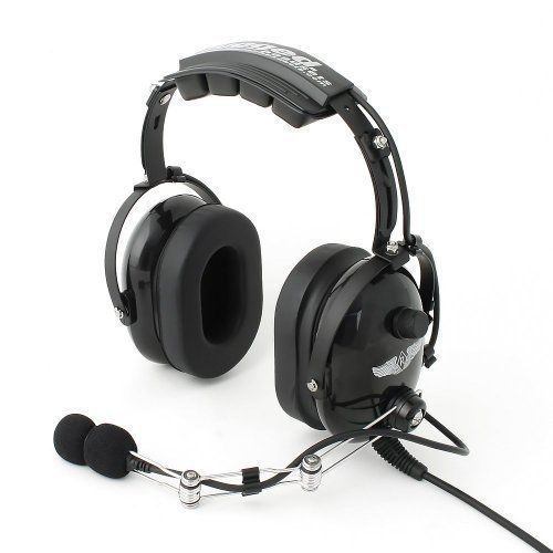 Rugged air ra454 black general aviation stereo pilot headset