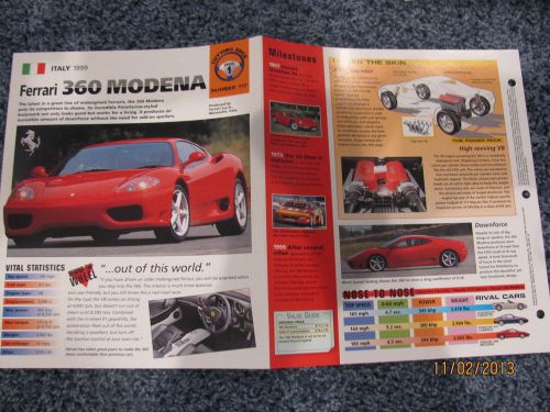 ★★ 1999 ferrari 360 modena -  collector brochure specs info imp ★★