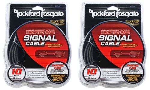 (2) rockford fosgate rfi-10 rfi10 10 foot twisted pair ofc car audio rca cables
