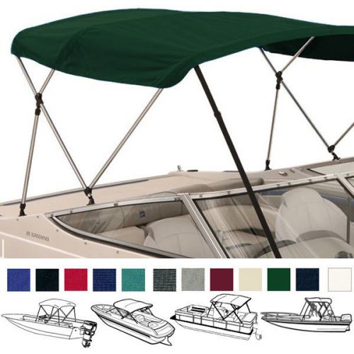 Boat bimini top cover 4 bow 96"l 54"h 85"- 90"w - w/ boot &amp; rear support poles