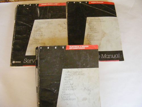 Chrysler 1985 repair shop manuals 3 lot electrical, heat,engine,body,wiring