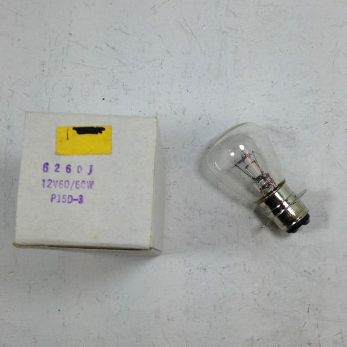 Snowmobile headlight bulb 12 volts 60 / 60 watts " j "  base style 6260j nos