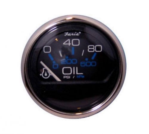 Faria 13702 chesapeake black ss 2&#034; 80 psi oil pressure gauge meter gp9640