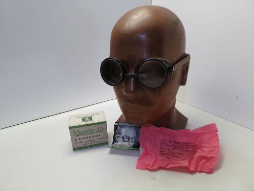 Vintage duralite goggles w box motorcycle, saftey, steam punk