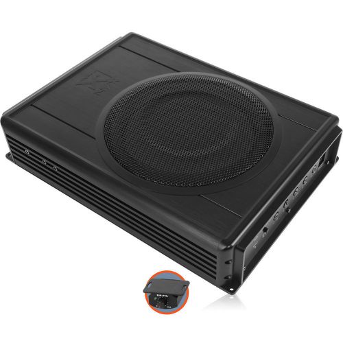 New! nvx qbus8 quickbass v2 100w rms 8&#034; amplified low profile subwoofer system