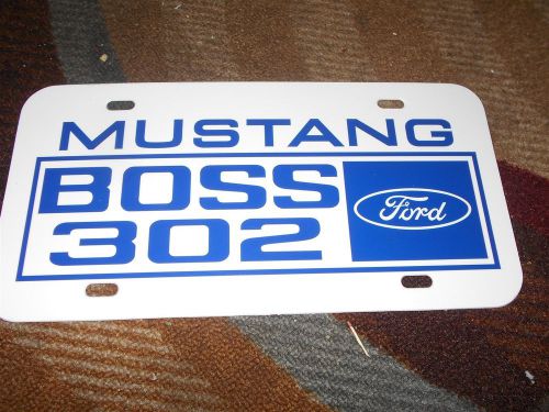 1969 1970 2012 2013 ford mustang boss 302 blue white dealer license plate nice!