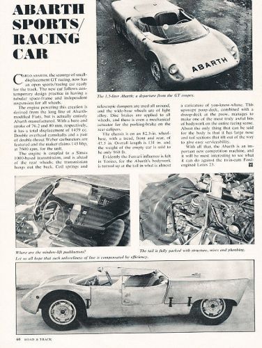 1963 abarth race car - classic original article h28