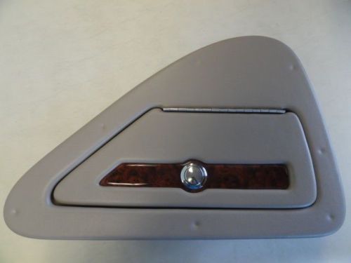Tan vinyl covered glove box with twist turn knob 19" x 12 5/8" marine boat