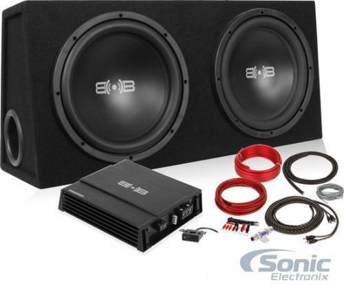 New! belva bpkg212 1200w package: 2 12" subs, box, amplifier &amp; amp kit car audio