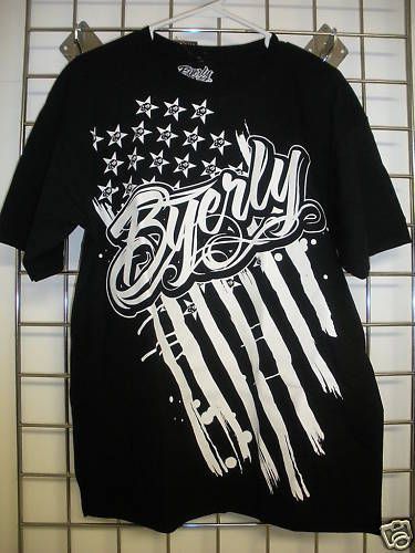 Byerly men's tee black w/ white - large