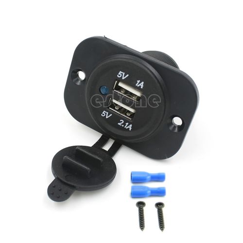Dual usb 12v car motorcycle socket splitter power adapter mobile phone charger