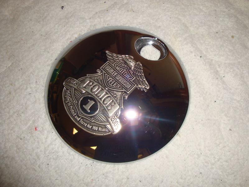 One of a kind custom harley davidson gas lid harley davidson police badge!!!
