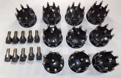 10 black ready-to-run, pro billet replacement distributor caps &amp; rotors tsp 88.5