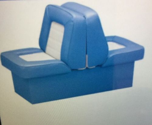 Wise boat seat back to back lounge marine quality solid blue/white 10" base