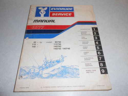 1977 85 hp, 115 hp, 140 hp johnson outboard repair &amp; service manual evinrude
