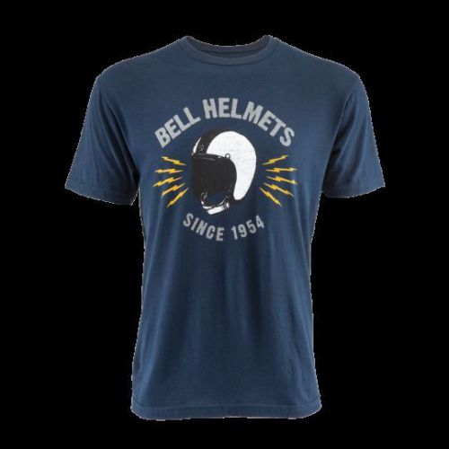 Bell powersports men's bolt navy blue premium short sleeve tee t-shirt