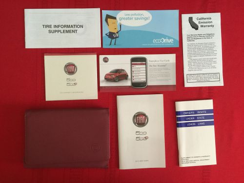 2012 fiat 500/500c factory owners manual set and case