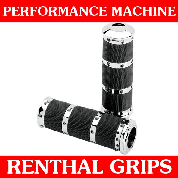 Buy Performance Machine Chrome Renthal XL Handlebar Grips 19842012
