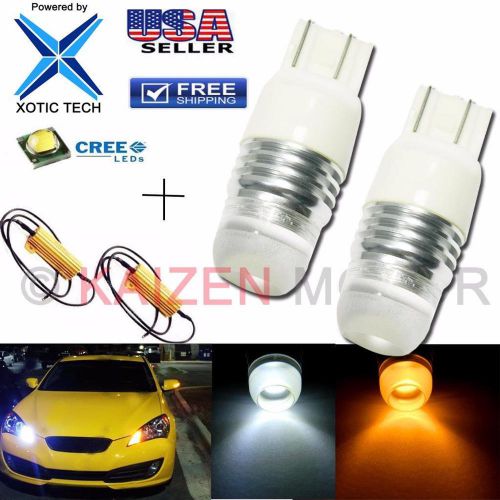 2x dual color no error switchback led bulbs 7443 turn lights +load resistor #68c