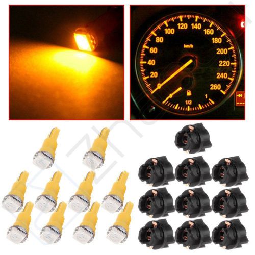 Buy 10PCS T5 Twist Socket &Yellow/Amber LED Instrument Gauge Dash